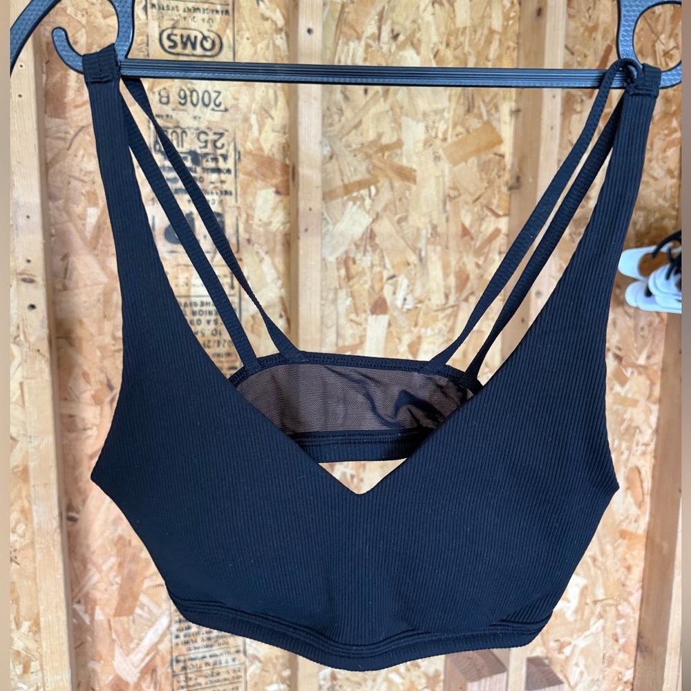 Aerie Black Double Strap Bralette